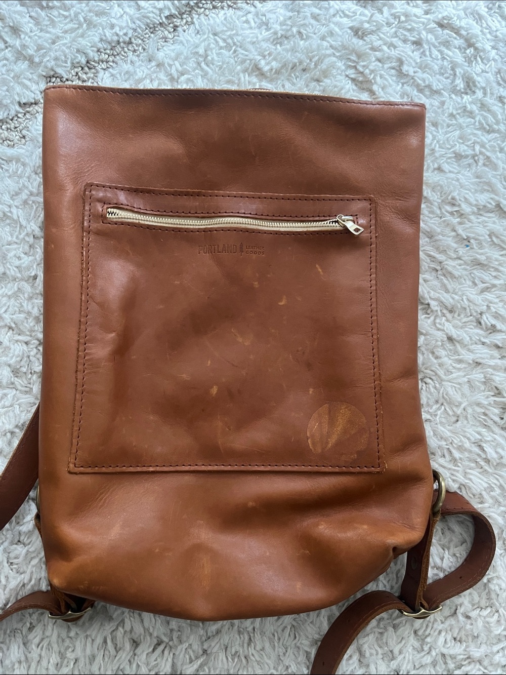 Portland Leather Laptop Leather Cognac Brown Leather Backpack